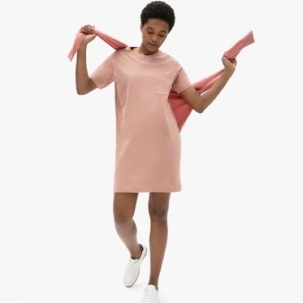 Everlane Weekend Tee Dress Cameo Pink M NWOT